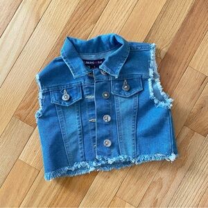5T Limited Too Frayed Blue Denim Girl's Vest